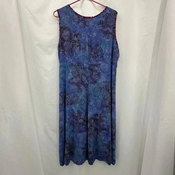 Norm Thompson Midi Dress XL Blue Sleeveless Long Summer - Picture 2 of 8